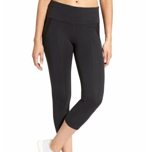Athleta Womens Stealth Capri Leggings Crop Solid‎ Black Size Medium - Picture 1 of 12